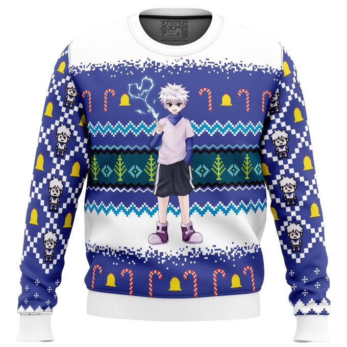 Get Festive with Killua Zoldyck Hunter X Hunter Ugly Christmas Sweater!