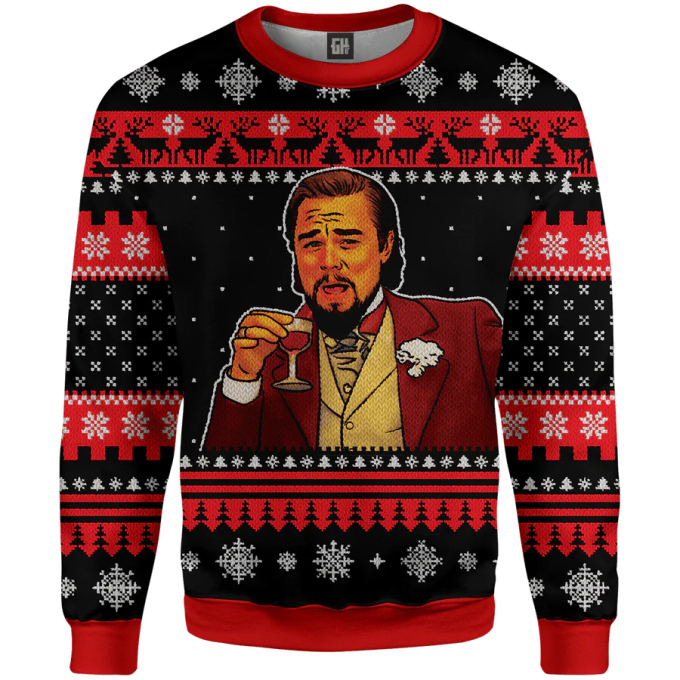 Get Festive with LAUGHING LEO Ugly Christmas Sweater – Perfect Holiday Attire!
