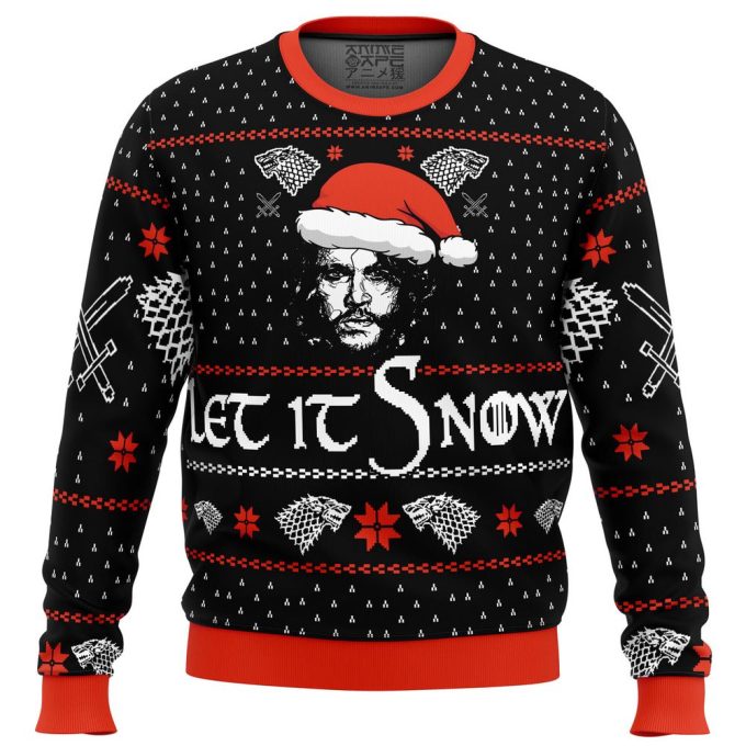 Let it Snow Jon Game of Thrones Ugly Christmas Sweater – Festive Winter Apparel for Game of Thrones Fans