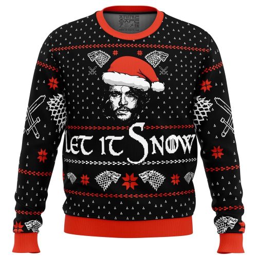 Let it Snow Jon Game of Thrones Ugly Christmas Sweater – Festive Winter Apparel for Game of Thrones Fans