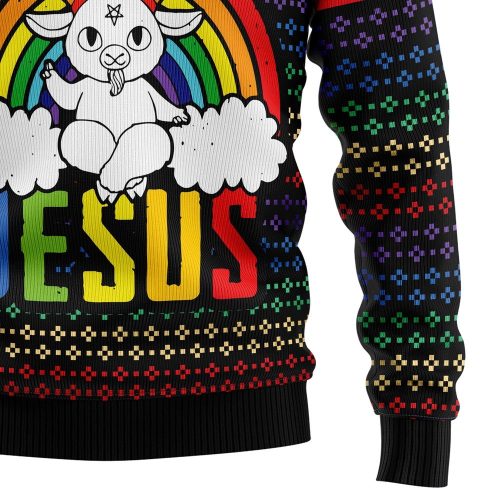 LGBT Not Today Jesus Christmas Sweater – Ugly & Graphic Holiday Sweater