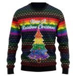 LGBT Rainbow Christmas Graphic Sweater: Ugly Xmas Sweater Gift for Lovers