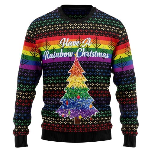 LGBT Rainbow Christmas Graphic Sweater: Ugly Xmas Sweater Gift for Lovers