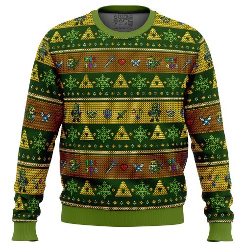 Get Festive with Link Adventure Legend of Zelda Ugly Christmas Sweater – Perfect for Gaming Fans!
