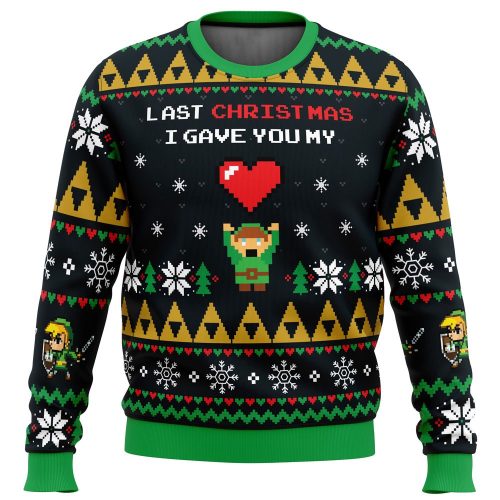 Get Festive with Link To My Heart Legend of Zelda Ugly Christmas Sweater – Limited Edition!