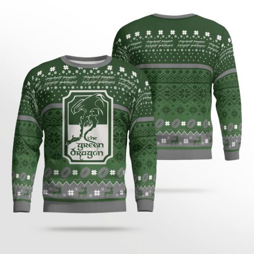 Lord Of The Ring The Green Dragon Lord Ugly Sweater, Christmas Gift , Lord Of The Ring The Green Dragon Lord Ugly Christmas Sweater