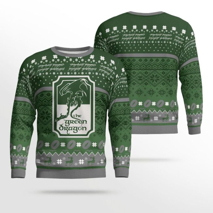 Lord Of The Ring The Green Dragon Lord Ugly Sweater, Christmas Gift , Lord Of The Ring The Green Dragon Lord Ugly Christmas Sweater