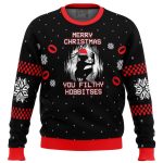 Get Festive with Lord of the Rings Ugly Christmas Sweater – Filthy Hobbitses Design!