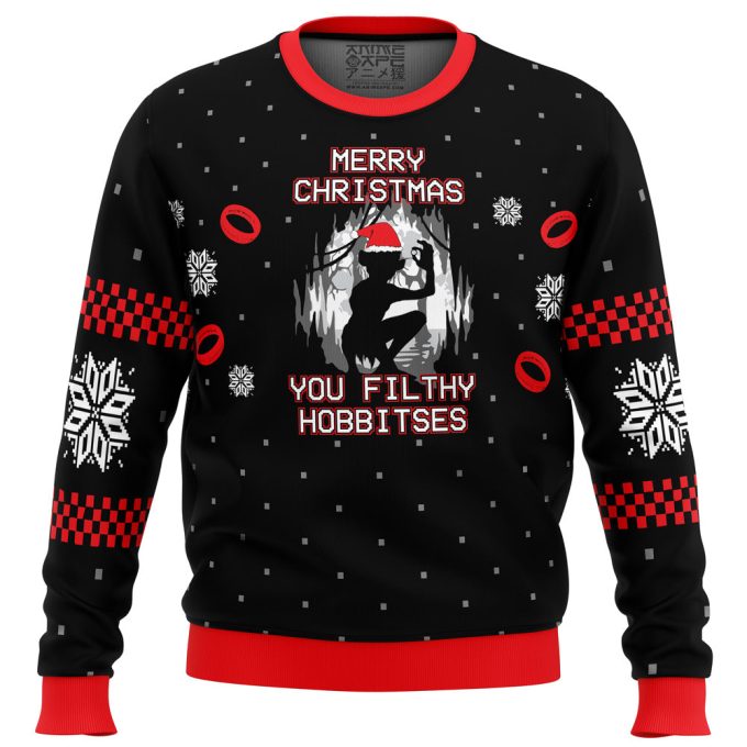 Get Festive with Lord of the Rings Ugly Christmas Sweater – Perfect for Hobbit Fans!