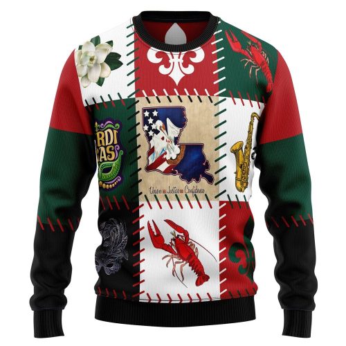 Festive Louisiana Ugly Christmas Sweater – Hilarious Family Holiday Gift
