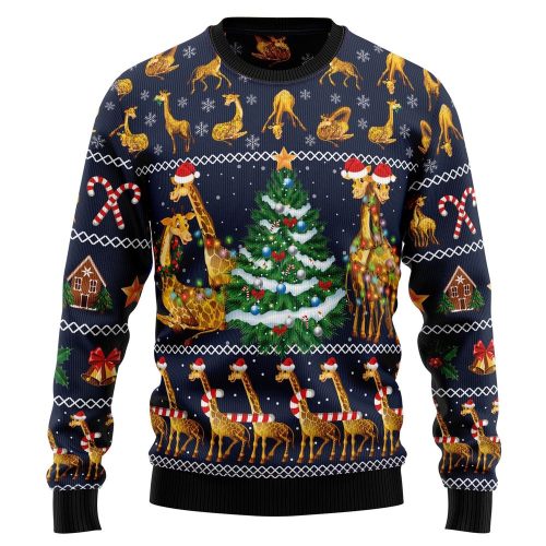 Spread Holiday Cheer with Love Giraffe Ugly Christmas Sweater – Xmas Ugly Sweater