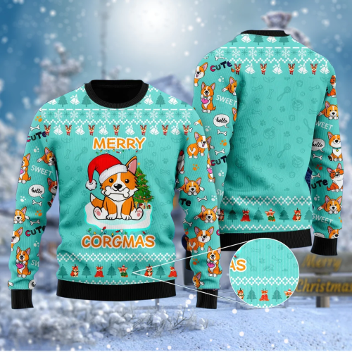 Cute & Festive: Merry Corgmas Ugly Sweater for Your Lovely Dog!