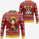 Luffy Ugly Christmas Sweater – Anime Xmas Gift for One Piece Fans