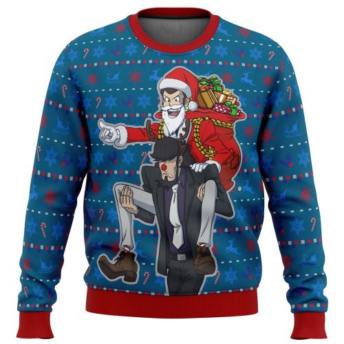 Lupin the 3rd Run Run Rudolph Ugly Christmas Sweater: Festive & Fun Anime-Inspired Apparel