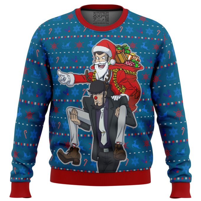 Lupin the 3rd Run Run Rudolph Ugly Christmas Sweater: Festive Anime Apparel