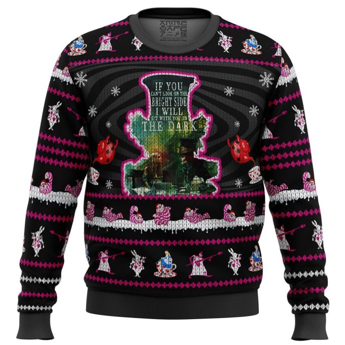 Mad Hatter Alice in Wonderland Ugly Christmas Sweater: Festive & Quirky Attire