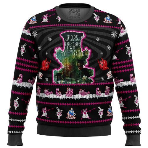 Mad Hatter Alice in Wonderland Ugly Christmas Sweater: Festive & Quirky Attire