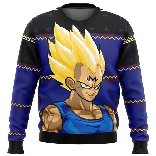 Majin Vegeta DBZ Ugly Christmas Sweater - Festive Anime Apparel for DBZ Fans