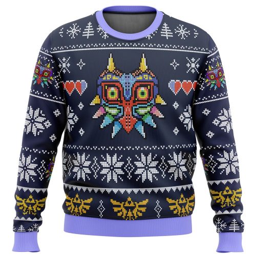 Get Festive with Majora’s Mask Legend of Zelda Ugly Christmas Sweater – Perfect for Gamers!