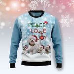 Maltese Peace Love Joy Ugly Sweater – Festive Christmas Sweater