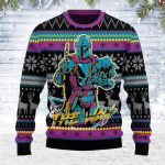 Mandalorian Baby Yoda Christmas Sweater: Festive and Cute Apparel for Star Wars Fans!