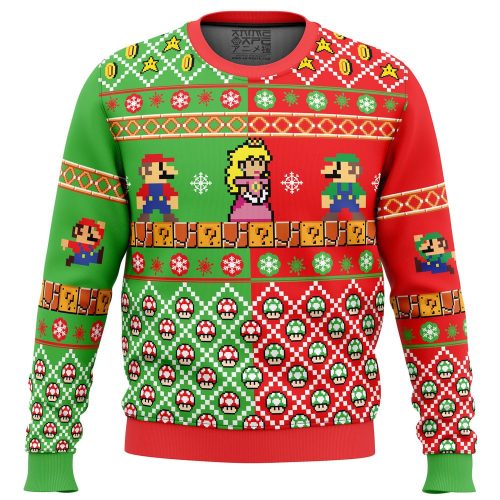 Get Festive with Mario Bros Ugly Christmas Sweater – Perfect for Gaming Fans!
