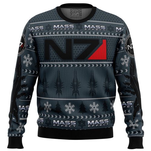 Get Festive with Mass Effect N7 Ugly Christmas Sweater – Perfect Holiday Gift!