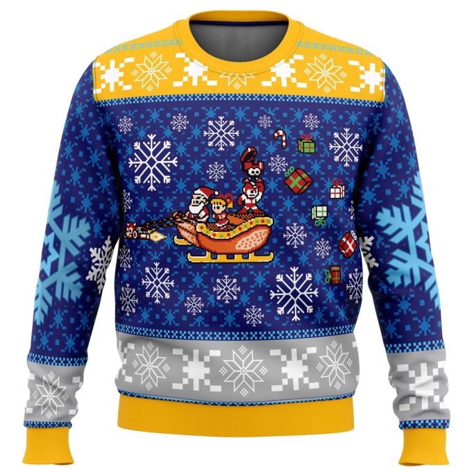 Mega Merry Christmas Mega Man Ugly Sweater: Festive & Fun Holiday Apparel!