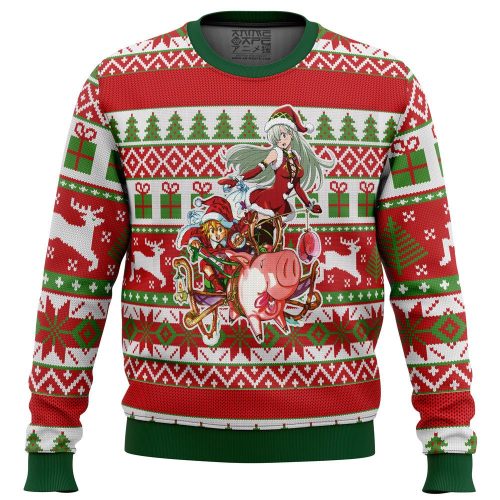 Get Festive with Meliodas and Elizabeth: 7 Deadly Sins Ugly Christmas Sweater