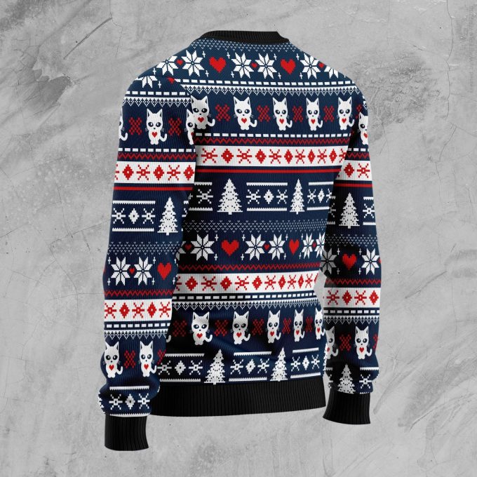 Meowy Catmas Ugly Christmas Sweater – Funny Holiday Sweater Gifts for the Whole Family