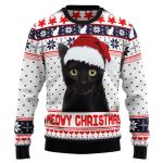 Get Festive with the Meowy Christmas Graphic Ugly Sweater – Perfect for Christmas!