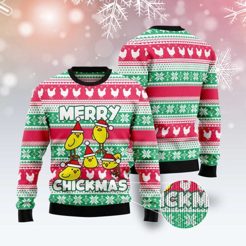 Merry Chickmas Ugly Christmas Sweater - Funny Family Holiday Gifts