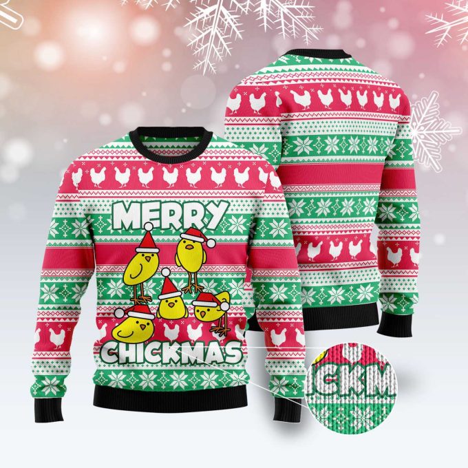 Merry Chickmas Ugly Christmas Sweater – Funny Family Holiday Gifts