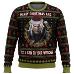 Merry Christmas & Toss a Coin: The Witcher Ugly Sweater – Festive & Stylish Holiday Apparel