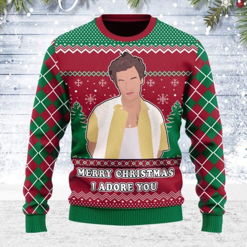 Merry Christmas Gearhomies I Adore You Harry Christmas 3D Ugly Christmas Sweater
