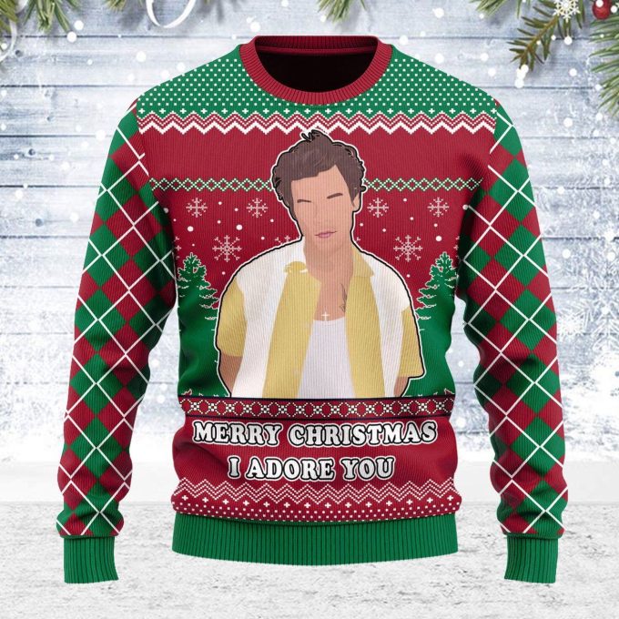 Merry Christmas Gearhomies I Adore You Harry Christmas 3D Ugly Christmas Sweater