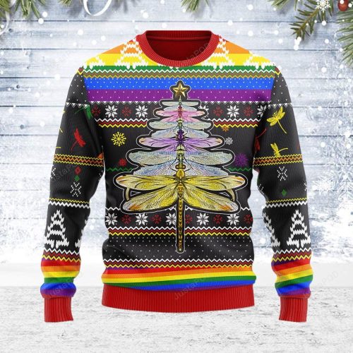 Merry Christmas Gearhomies LGBT Dragon Christmas Tree 3D Ugly Christmas Sweater