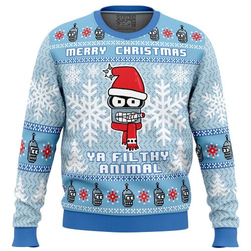 Futurama Merry Christmas Ya Filthy Animal Sweater: Fun & Ugly Holiday Wear