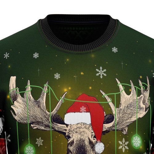 Merry Christmoose Unisex Ugly Christmas Sweater – Funny Family Holiday Gift