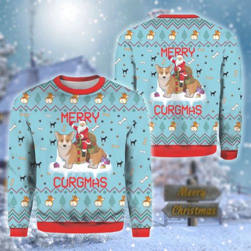 Merry Corgmas & Santa Claus Ugly Sweater: Festive Holiday Apparel for Christmas