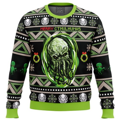 Merry Cthulhumas Ugly Christmas Sweater - Unique Cthulhu Design for Festive Fun