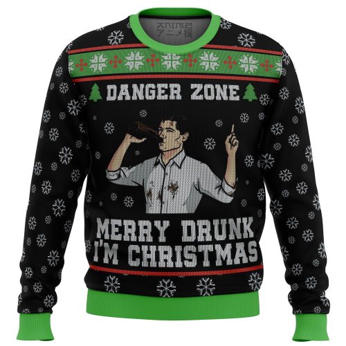 Merry Drunk I m Christmas Archer Sweater: Festive Sterling Black Ugly Print – Limited Edition