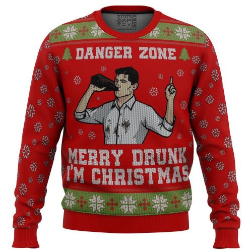 Merry Drunk I m Christmas: Sterling Archer Ugly Christmas Sweater Print – Festive & Funny Apparel