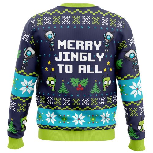 Merry Jingly Invader Zim Ugly Christmas Sweater: Festive & Fun Holiday Attire