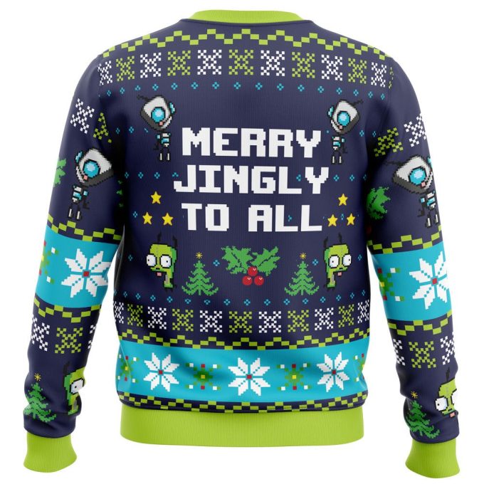 Merry Jingly Invader Zim Ugly Christmas Sweater: Festive & Fun Holiday Attire