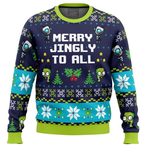 Merry Jingly Invader Zim Ugly Christmas Sweater: Festive & Fun Holiday Attire