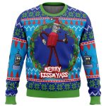Futurama Ugly Christmas Sweater: Merry Kissmyass Design for Festive Fun