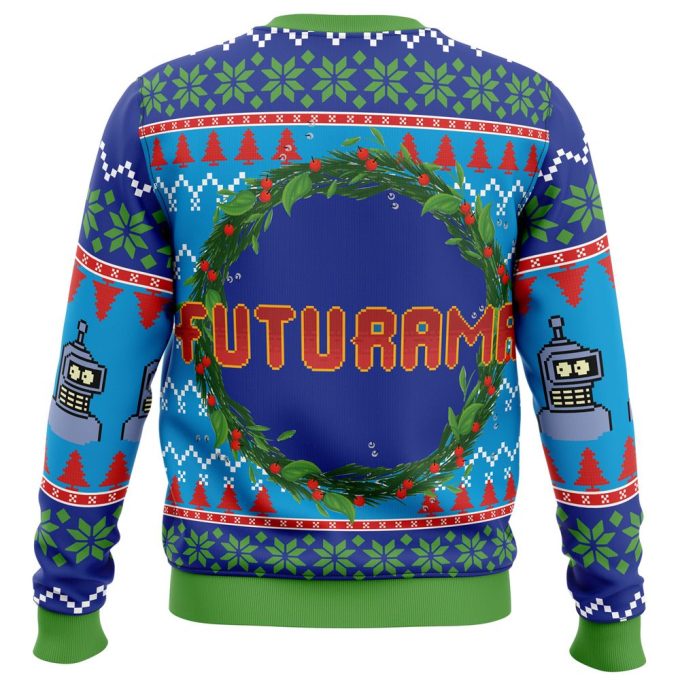 Futurama Ugly Christmas Sweater: Merry Kissmyass Design for Festive Fun