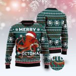 Merry Octomas Unisex Crewneck Sweater – Festive Christmas Graphic – Ugly Xmas Sweater