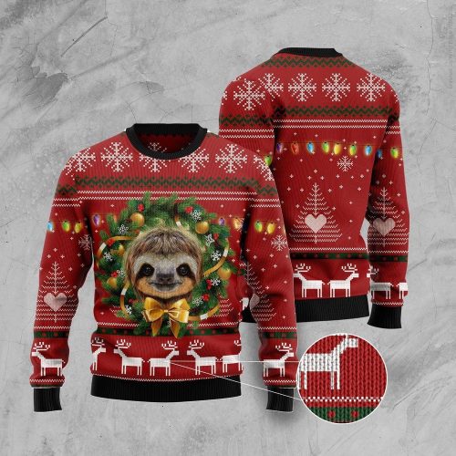 Merry Slothmas Ugly Christmas Sweater – Funny Family Holiday Sweater Gift